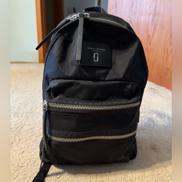 🎒🎒 Marc Jacobs Biker Nylon Black Backpack (silver hardware) - Picture 2 of 4